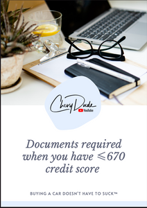 Bad Credit Document Checklist